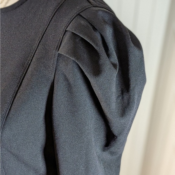 H&M Black Puff Sleeve Bodycon Dress NWT Size M - Picture 4 of 7